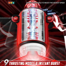 Charger l'image dans la galerie, Jouets sexuels de masturbateur masculin automatique pour hommes, jouets sexuels de Stroker masculin à extrémité ouverte avec 9 Modes de poussée et 9 Modes de Vibration