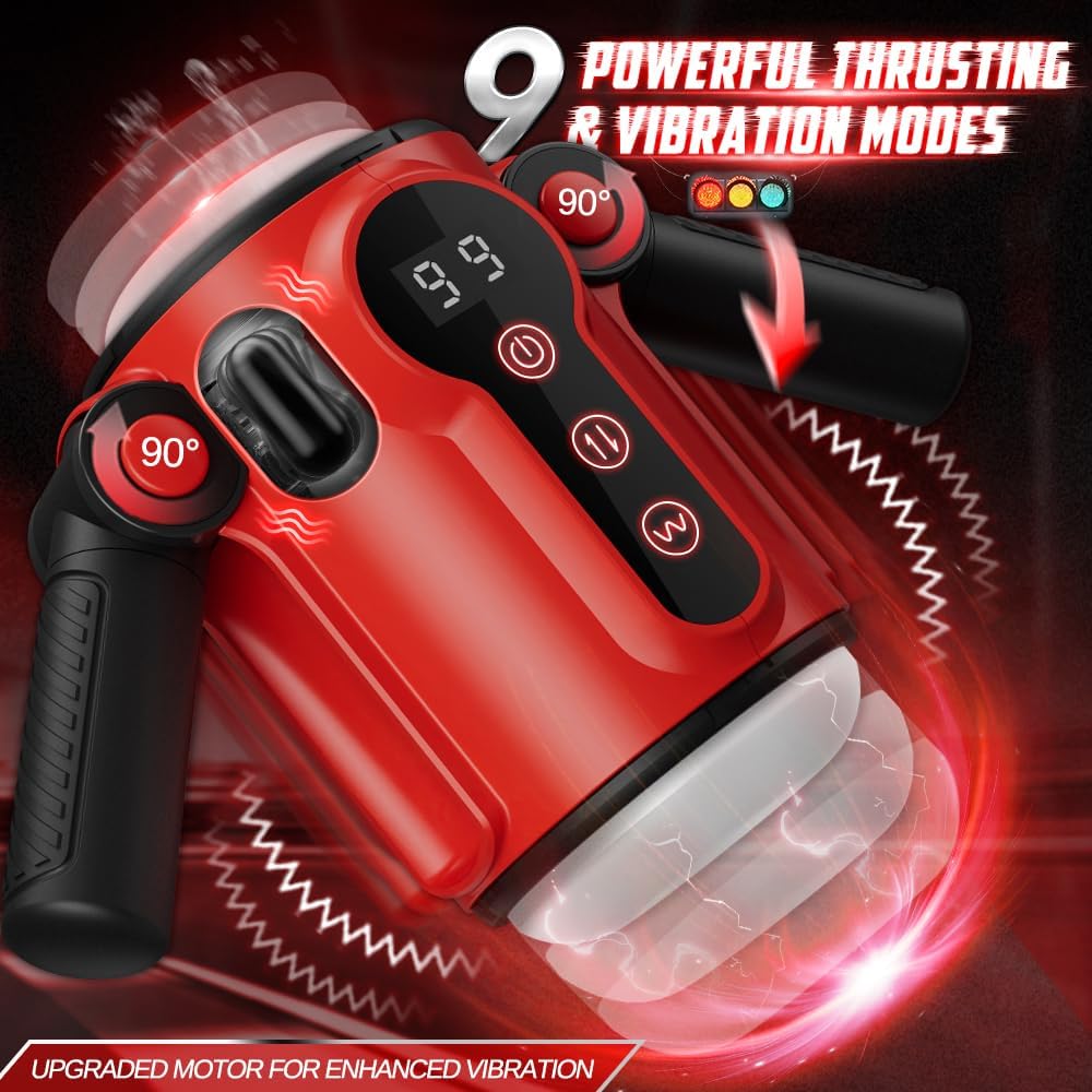 Jouets sexuels de masturbateur masculin automatique pour hommes, jouets sexuels de Stroker masculin à extrémité ouverte avec 9 Modes de poussée et 9 Modes de Vibration
