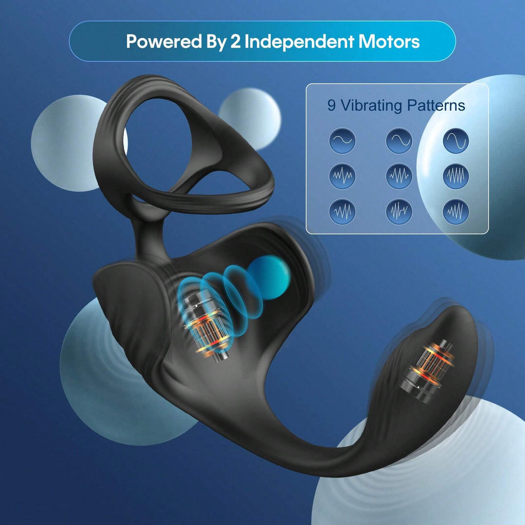 Anneau De Cock Avec Stimulateur Clitoridien, 10 Modes De Vibration, Anneau De Pénis En Silicone Médical Étanche Pour Hommes, Jouets Sexuels Pour Couples Adultes
