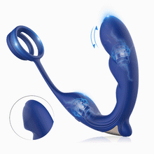 Charger l'image dans la galerie, Blue Wing Double anneau pénien et masseur de prostate avec 9 vibrations