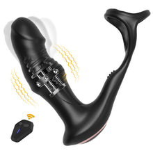 Charger l'image dans la galerie, Masseur de prostate 9 Vibration &amp; 9 va-et-vient de billes &amp; 9 tapotements avec cockring