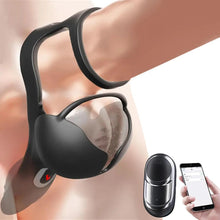 Charger l'image dans la galerie, Anneau pénien stimulateur à 360° pour une couverture complète des testicules, avec 9 modes de vibration et de chauffage