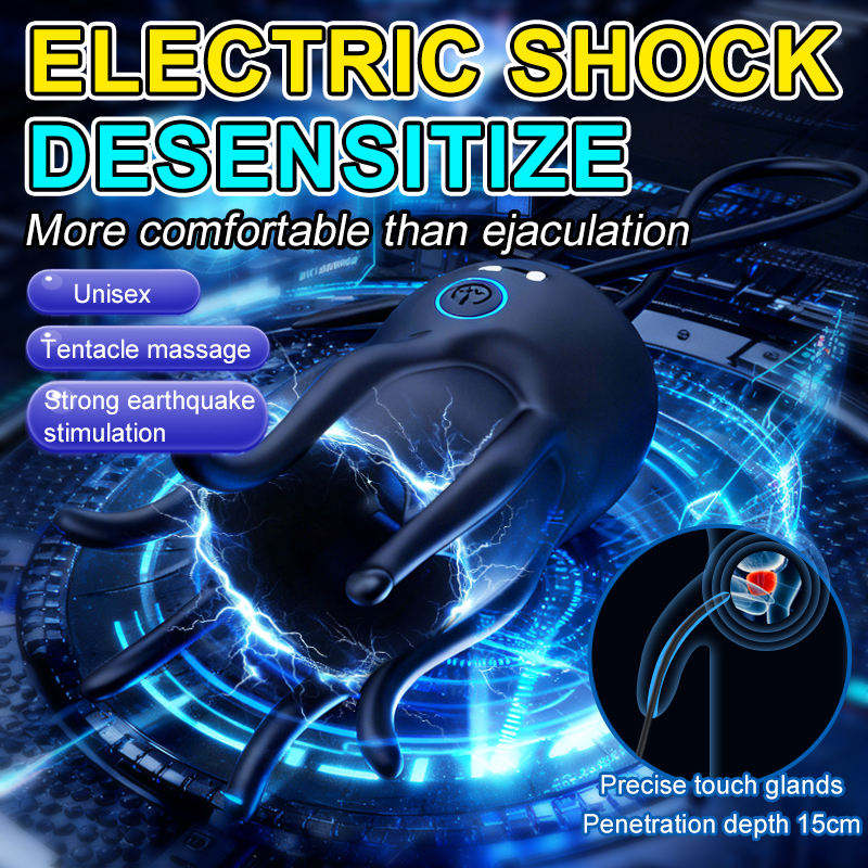 Vibromasseur électrique pour le pénis avec stimulateur de gland, sonde urétrale et 10 modes de vibration