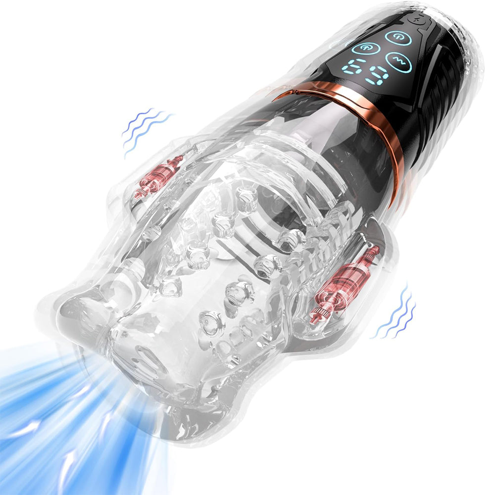 Automatic Masturbator Penis Trainer Vibrator Stroker with 10 Powerful Vibrating Modes