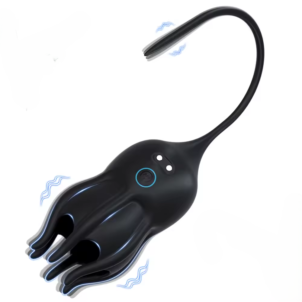 Vibromasseur électrique pour le pénis avec stimulateur de gland, sonde urétrale et 10 modes de vibration