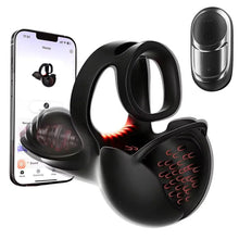 Charger l'image dans la galerie, Anneau pénien stimulateur à 360° pour une couverture complète des testicules, avec 9 modes de vibration et de chauffage