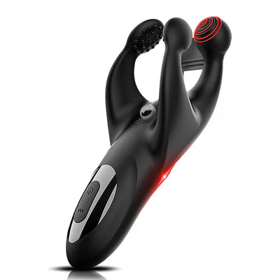 Vibrateur de pénis masturbateur à battement 2 en 1 avec 10 battements et 10 vibrations puissantes