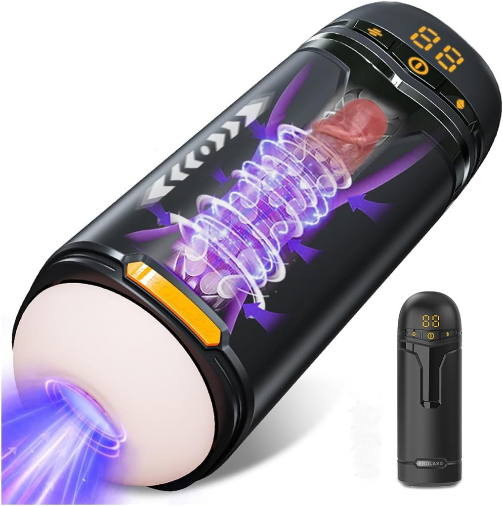 Masturbateur électrique à pompe à vide avec 10 modes de poussée, rotation, vibration et succion