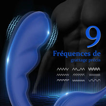 Charger l'image dans la galerie, Blue Wing Double anneau pénien et masseur de prostate avec 9 vibrations
