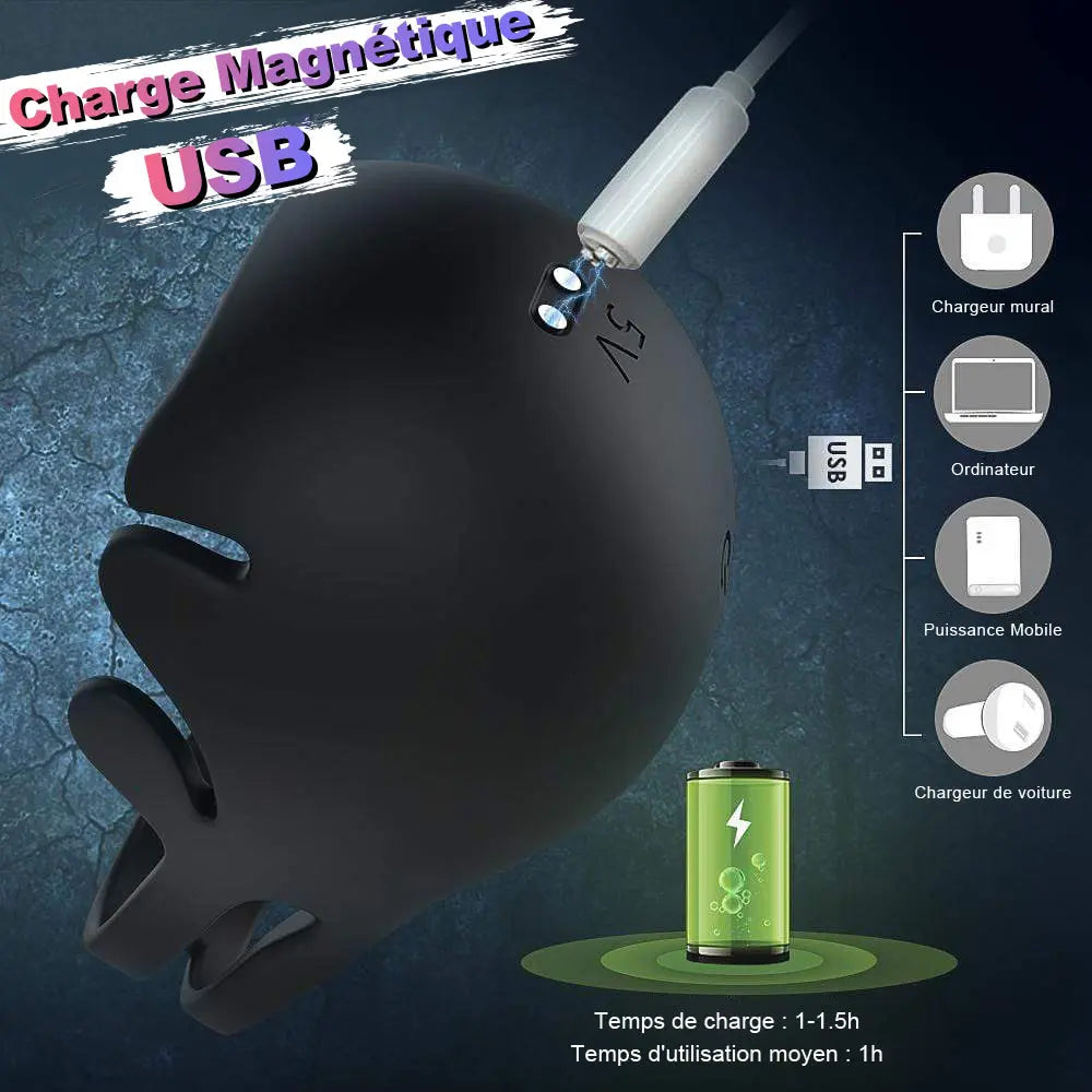 Anneaux pour testicules et pénis avec 9 vibrations, S-Hande