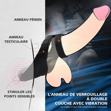 Charger l'image dans la galerie, Double anneau de pénis avec 10 stimulations de points sensibles aux vibrations