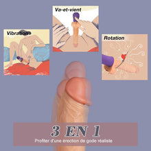 Charger l'image dans la galerie, Gode dildo réaliste 3 en 1 avec 6 modes télescopiques et 10 modes de vibration, Avirobta