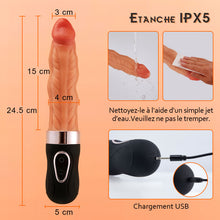 Charger l'image dans la galerie, Riley 7 Frétillants 9 Vibrations Chauffant Gode réaliste 24.5 CM
