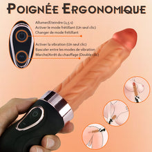 Charger l'image dans la galerie, Riley 7 Frétillants 9 Vibrations Chauffant Gode réaliste 24.5 CM