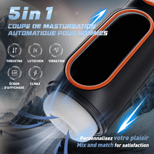 Charger l'image dans la galerie, Masturbâteur Homme Succion Automatique avec 10Mode de Vibration &amp; Poussée Silicone Sex Toys Oral Masculin Va &amp; Vient pour la Stimulation du Pénis Jouet Sexuel