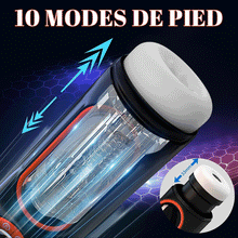Charger l'image dans la galerie, Masturbâteur Homme Succion Automatique avec 10Mode de Vibration &amp; Poussée Silicone Sex Toys Oral Masculin Va &amp; Vient pour la Stimulation du Pénis Jouet Sexuel
