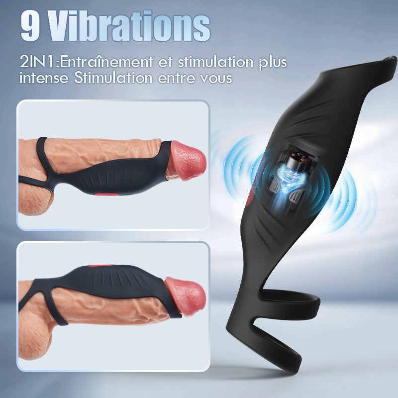 【Nouveaux produits】Anneau pénien à haute efficacité par vibration à 9 fréquences