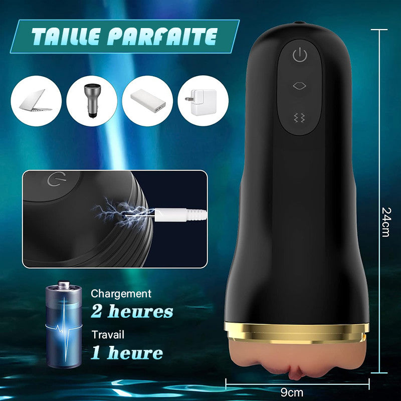 5 Sucking 10 Vibrating Simulated Vagina Entrée Masturbation Cups Mâle