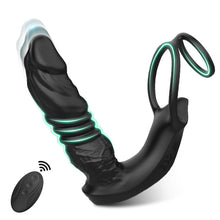 Charger l'image dans la galerie, Jouet anal réaliste pour prostate avec 9 modes de vibrations et double anneau pour une stimulat