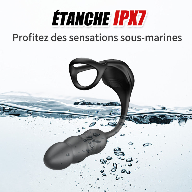 Mike 9 Masseur Prostatique Wearable à Vibrations et Pulsations avec Anneau Pénienn