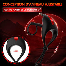 Charger l'image dans la galerie, Anneau vibrant, jouet sexuel pour couples, double anneau de pénis extrême, anneau testiculaire, jouet sexuel, anneau en