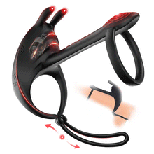 Charger l'image dans la galerie, Anneau vibrant, jouet sexuel pour couples, double anneau de pénis extrême, anneau testiculaire, jouet sexuel, anneau en