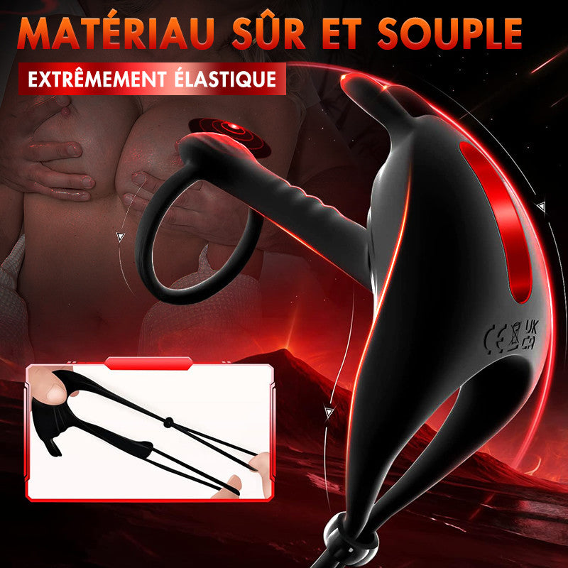 Anneau vibrant, jouet sexuel pour couples, double anneau de pénis extrême, anneau testiculaire, jouet sexuel, anneau en