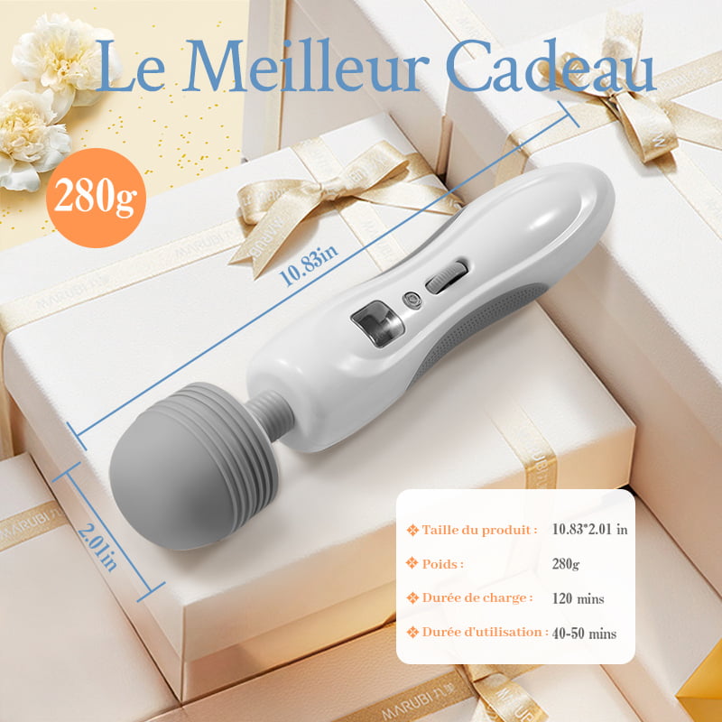 Baguette magique portable et légère avec 8 vibrations et 9 vitesses Masseur pliable