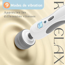 Charger l'image dans la galerie, Baguette magique portable et légère avec 8 vibrations et 9 vitesses Masseur pliable