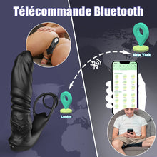 Charger l'image dans la galerie, Jouet anal réaliste pour prostate avec 9 modes de vibrations et double anneau pour une stimulat