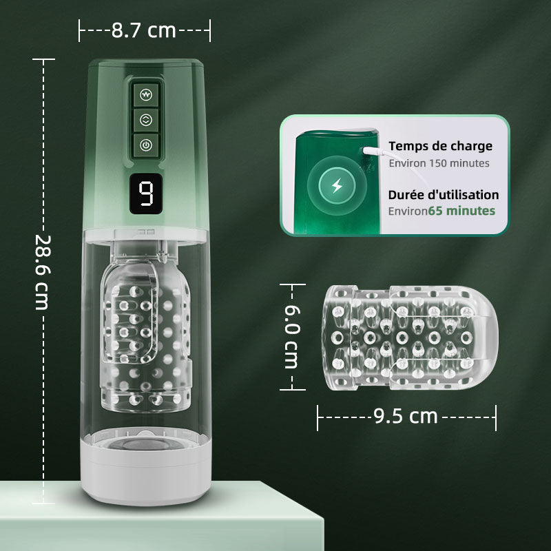 HULK Masturbateur de 8 téléscopique 8 rotation