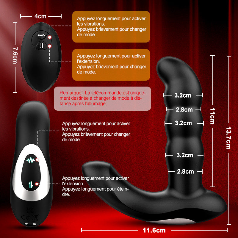 Maître de l'Orgasme - 5 Extensions, 10 Vibrations, Plug Anal Entièrement Étanche