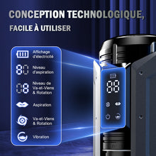 Charger l'image dans la galerie, Masturbateur de fellation automatique 4 en 1 pour hommes, 100% étanche, La langue réaliste tourne à 360° pour lécher et taquiner chaque point sensible du gland.