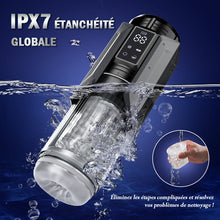 Charger l'image dans la galerie, Masturbateur de fellation automatique 4 en 1 pour hommes, 100% étanche, La langue réaliste tourne à 360° pour lécher et taquiner chaque point sensible du gland.