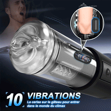 Charger l'image dans la galerie, PIONNIER 3 en 1 Masturbateur Cup 10 vibrations 5 suctions 5 va-et-vient