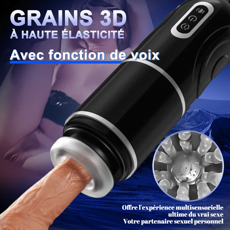 Coupe de masturbation HERO avec ventouse, 7 fréquences, télescopique + rotative
