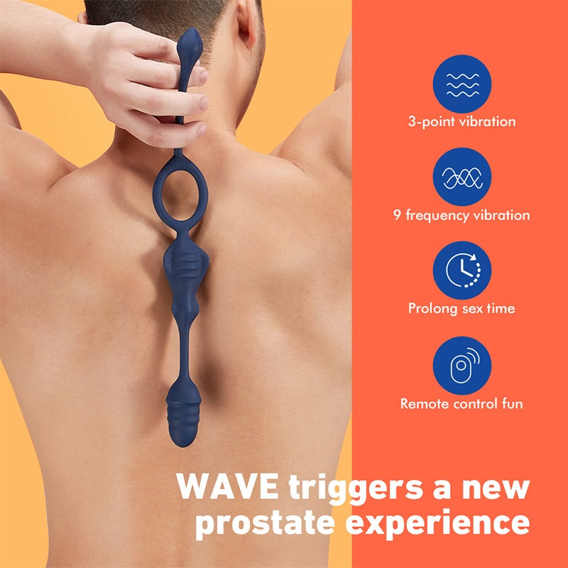 WAVE 9 Jouet anal vibrant pour couples et solo