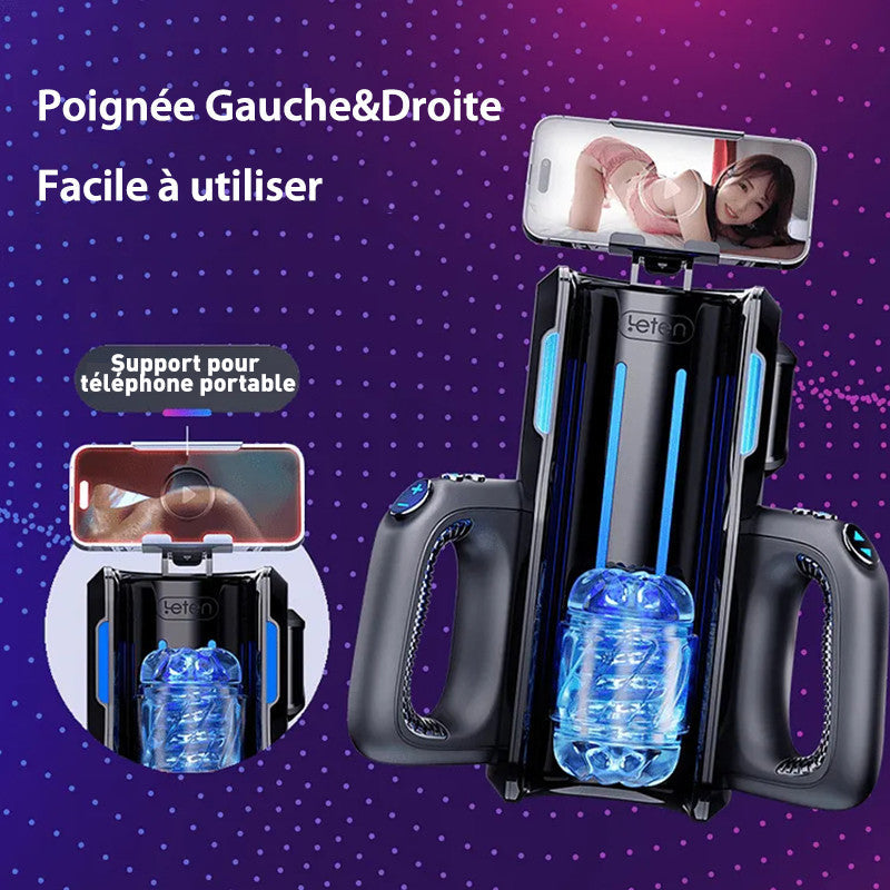LETEN 10 Masturbateur à moteur à grande vitesse avec support pour téléphone