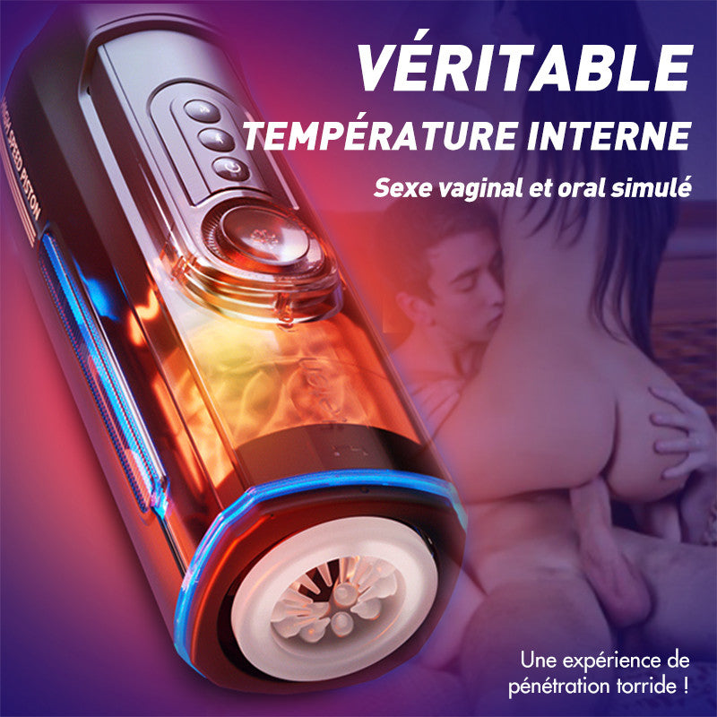 Leten-X9 IV Masturbateur masculin rétractable, chauffant et audible