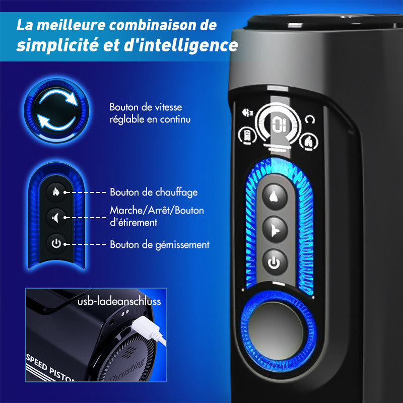 Leten-X9 IV Masturbateur masculin rétractable, chauffant et audible