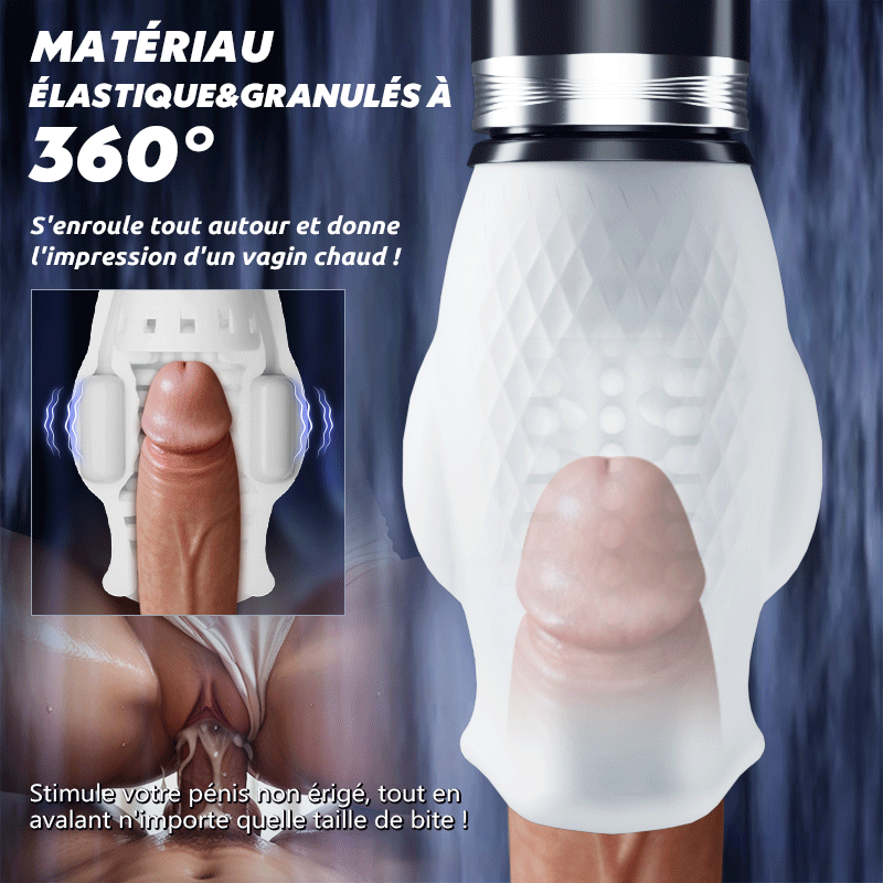 Tornado 3.0 - Masturbateur à double moteur sexe oral 7 vibrations 5 rétractions 5 rotatio