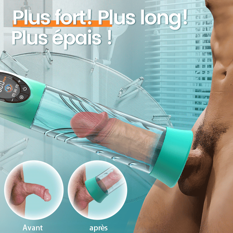 Green Pioneer - Pompe à pénis à eau avec écran LCD, 4 niveaux de pression et 9