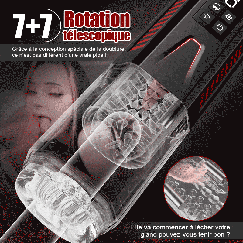 Mars - Oral Dominator 7Vibrantion 7Rotation 7Va-et-Viens Masturbateur 4 en 1 à double mote