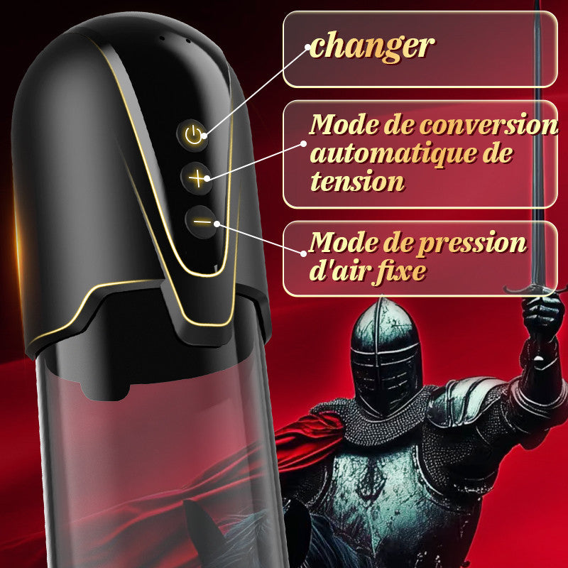 Red Fury Armour – Pompe à pénis à 9 niveaux d'aspiration avec orifice rouge et tunnel texturé