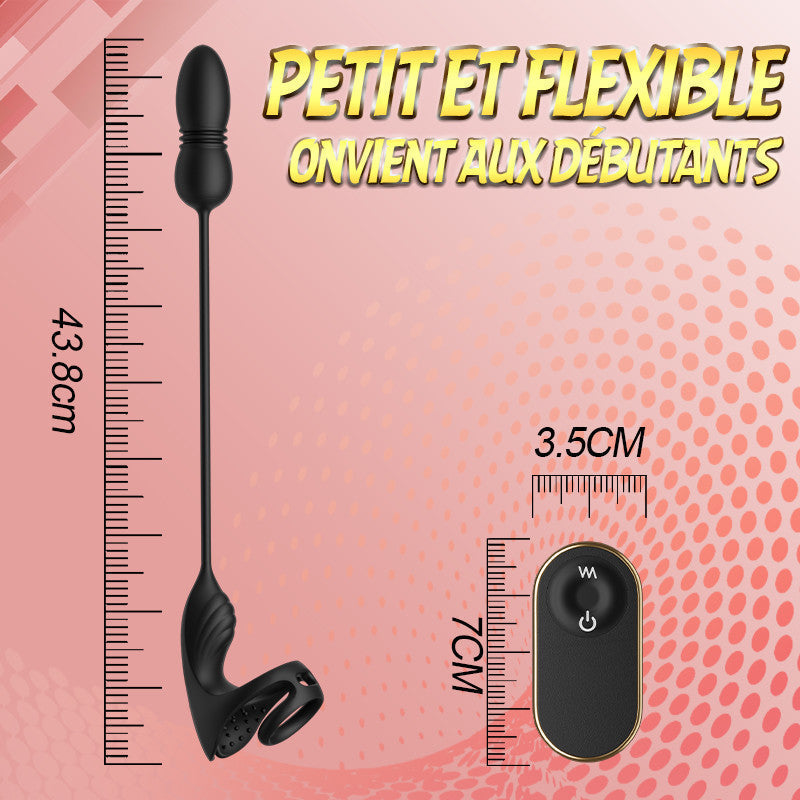 Masseur prostatique avec 9 niveaux de choc et de vibration, stimulateur testiculaire et an