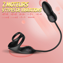 Charger l'image dans la galerie, Masseur prostatique avec 9 niveaux de choc et de vibration, stimulateur testiculaire et an