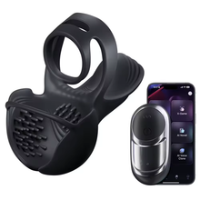 Charger l'image dans la galerie, Anneau pénien stimulateur à 360° pour une couverture complète des testicules, avec 9 modes de vibration et de chauffage