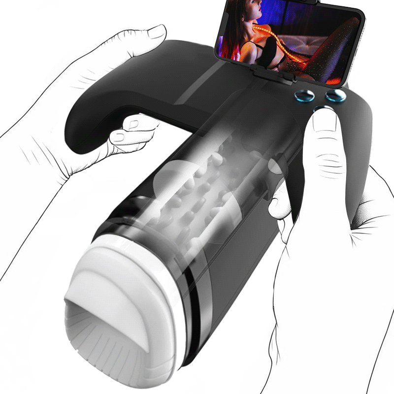 Turbo - 10 Modes Stroker à Poussées Explosives – Design Gamepad Immersif avec Support Téléphone