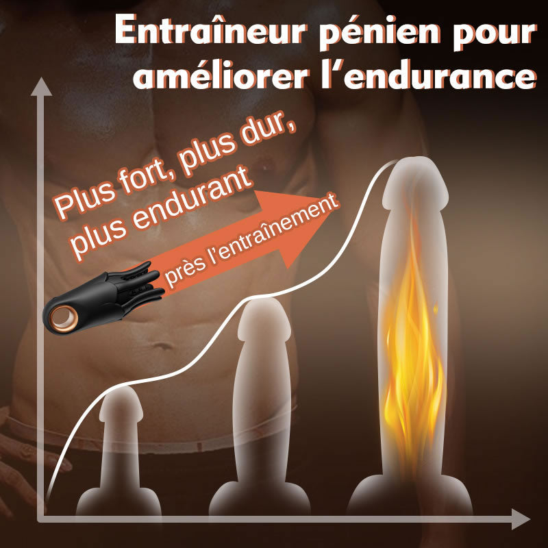EnduroOcto – Vibromasseur pénien avec 7 modes de vibration, masturbateur et appareil d’entraînement pour hommes
