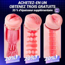 Charger l'image dans la galerie, Daphne - Pompe à Penis avec 3 Manches Interchangeables, Chatte de Poche, 9 Modes de Succion &amp; 9 Mod